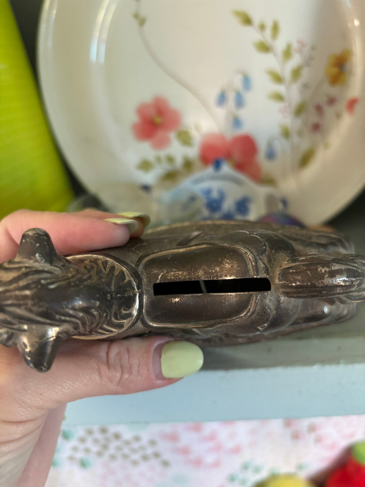 Vintage Silver-plated Rocking Horse Piggy-bank