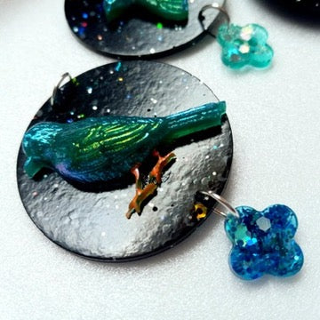 Lovely Hand-made Resin Night Bird Pendant