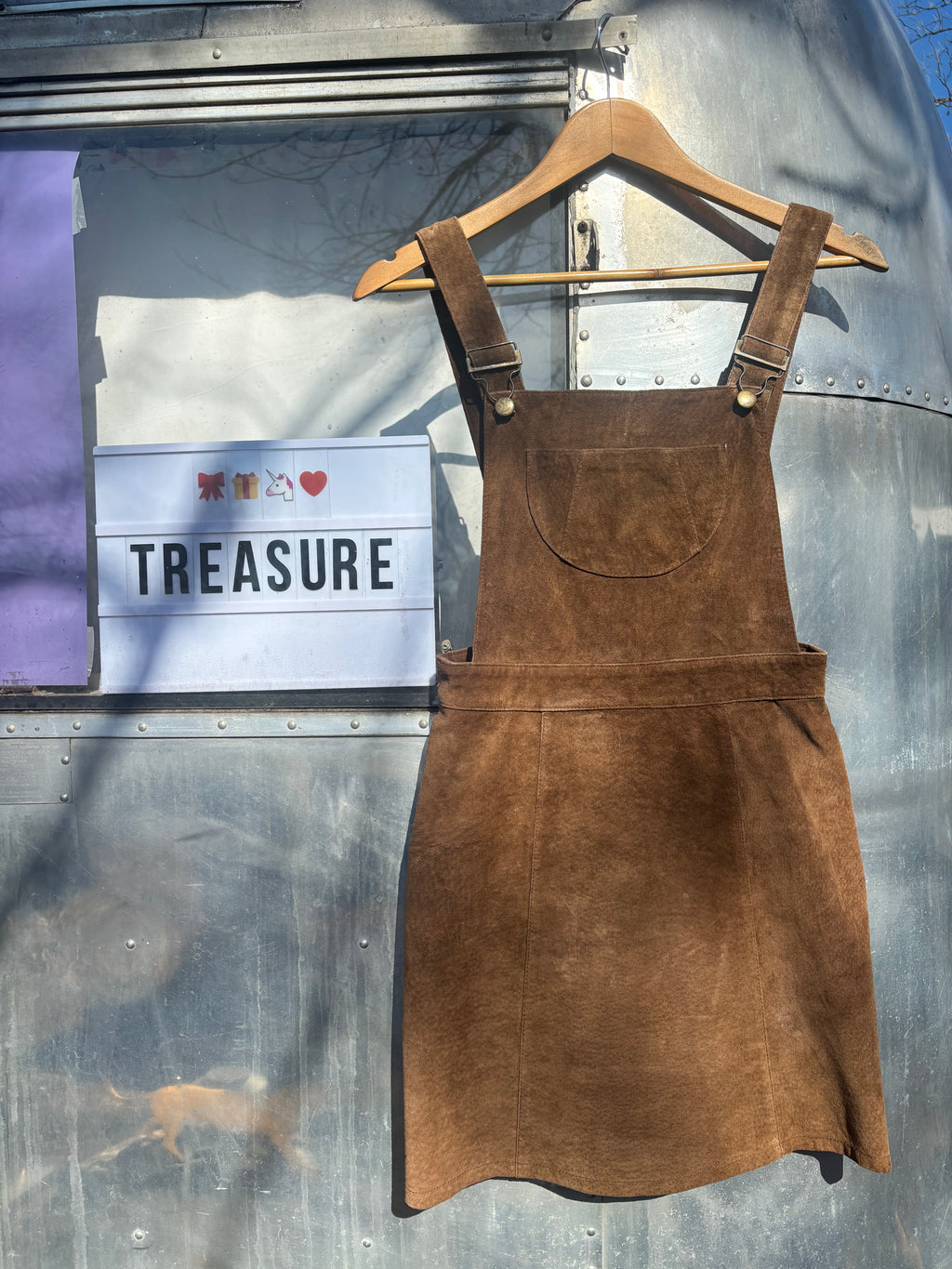 Magical Vintage Suede Romper Dress with Snaps