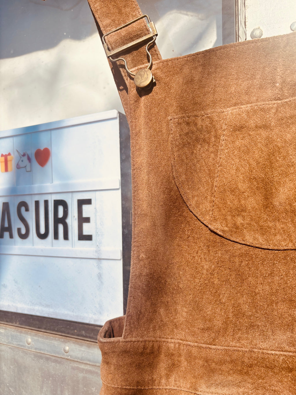 Magical Vintage Suede Romper Dress with Snaps