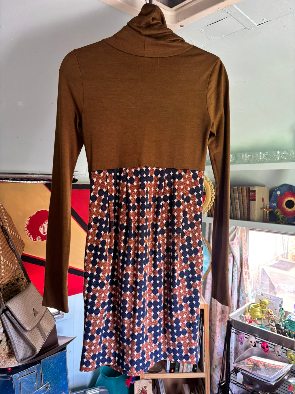 Mod Cowl Neck Dress with Magical Print & Pockets!