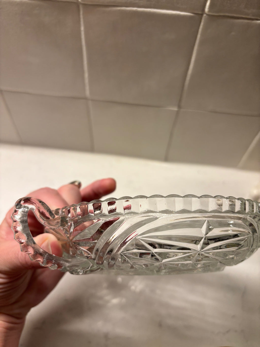 1950s Anchor Hocking Vintage Clear Glass Candy Dish