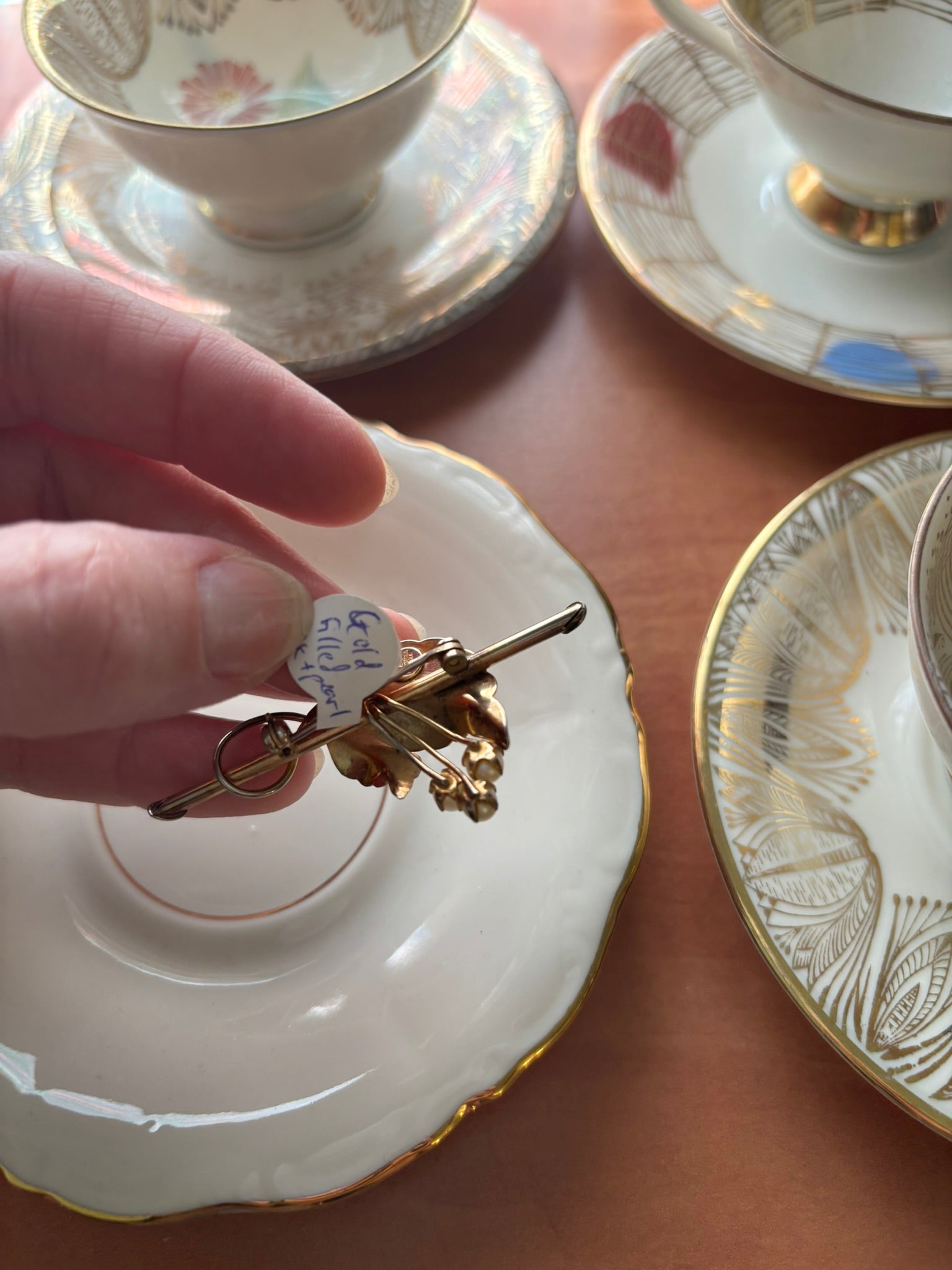 Delicate Vintage Wells Flower Brooch