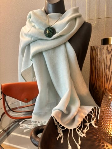 Elegant Vintage Pale Blue Authentic Pashmina