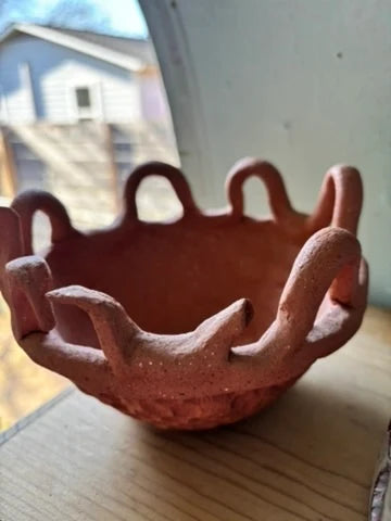 Handmade Clay Pottery Bird Bowl