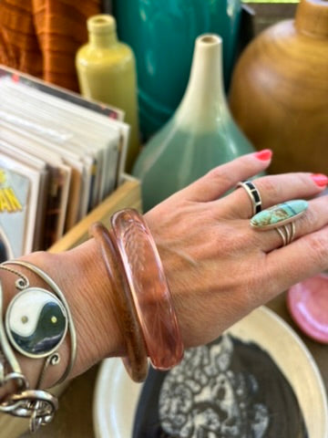 Vintage Etched Lucite Bangle