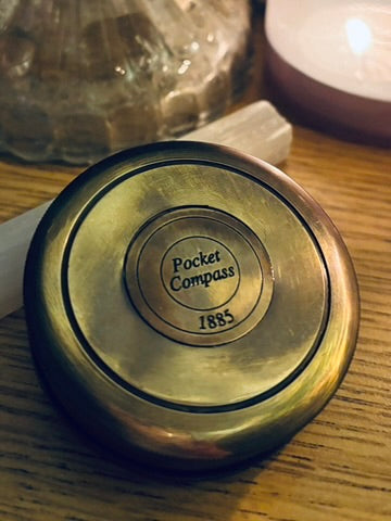 Brass Compass in Leather Case