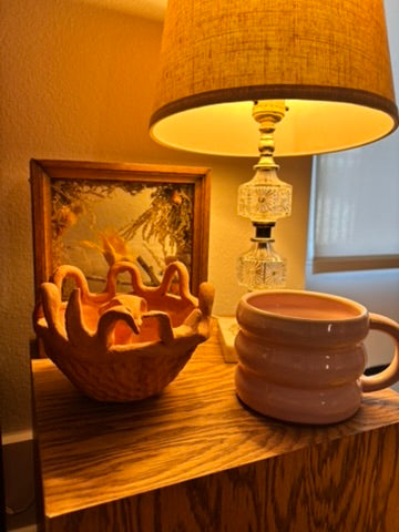 Handmade Clay Pottery Bird Bowl