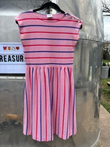 80's Candy-striped Pink and Purple Dress
