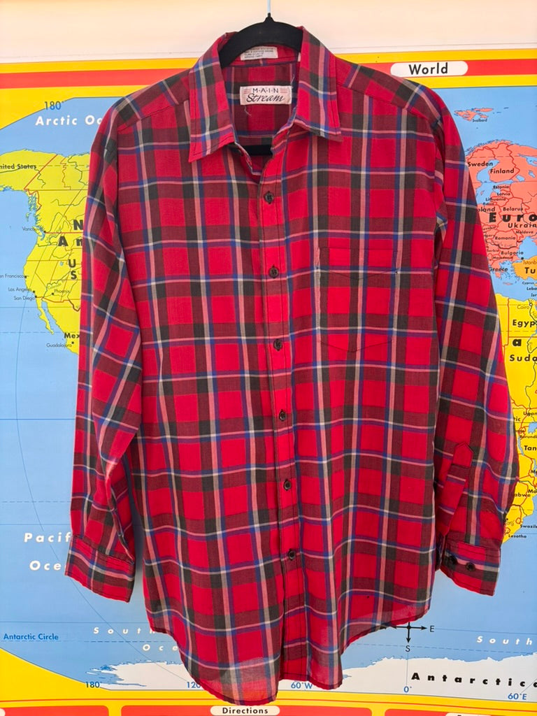 Vintage Red Plaid Button-up