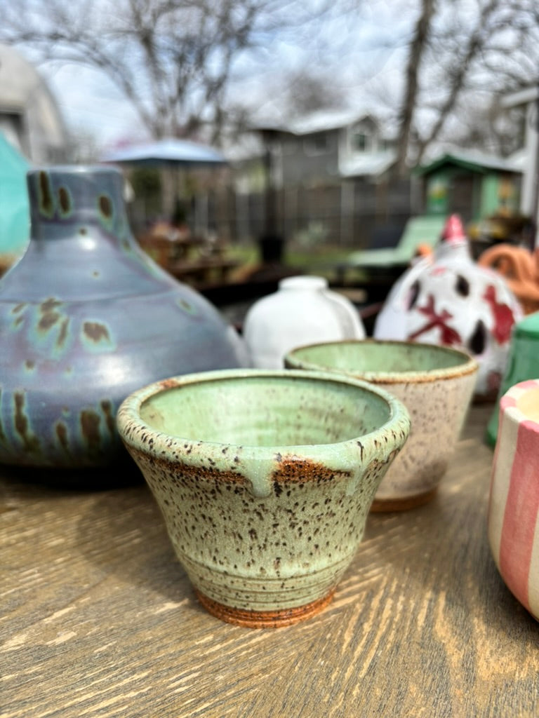 Speckled Sage Greed Glazed Studio Pottery