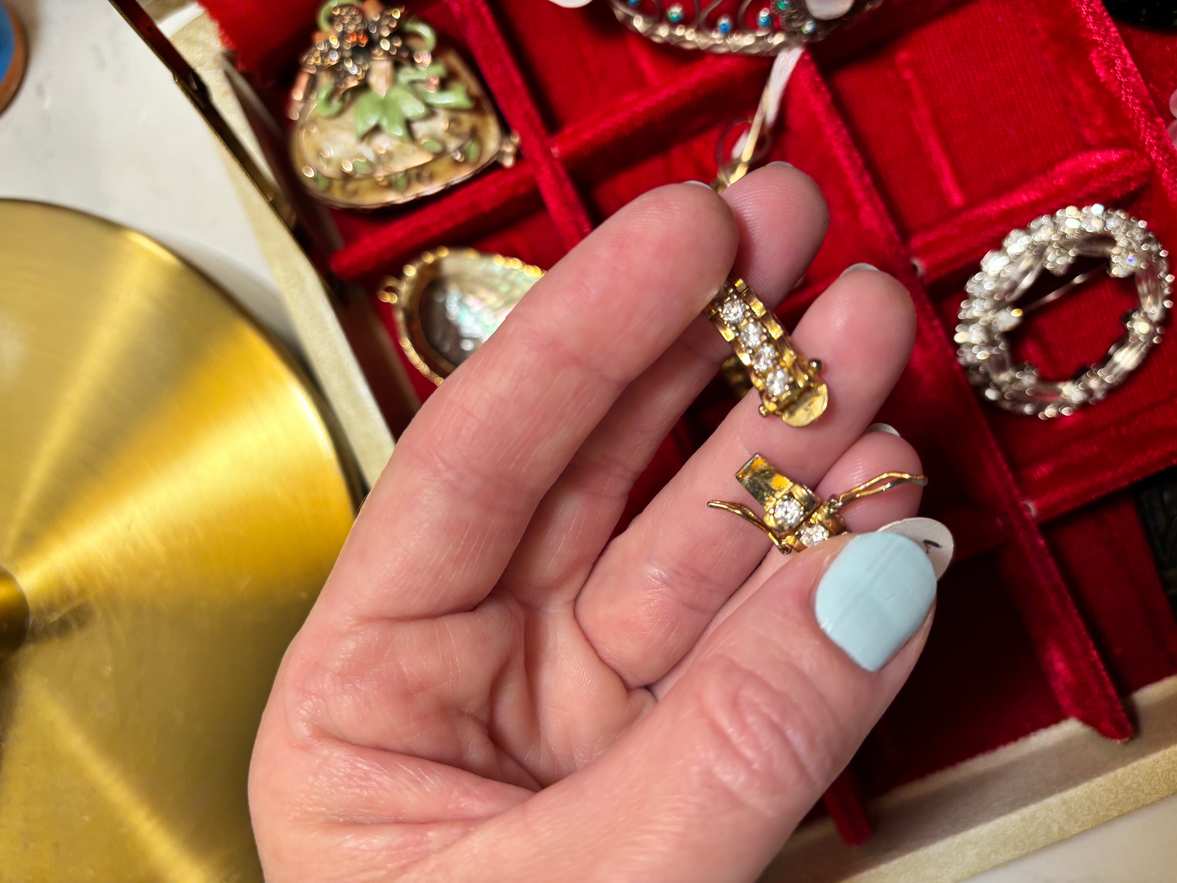 Lovely Vermeil and Rhinestone Vintage Bracelet