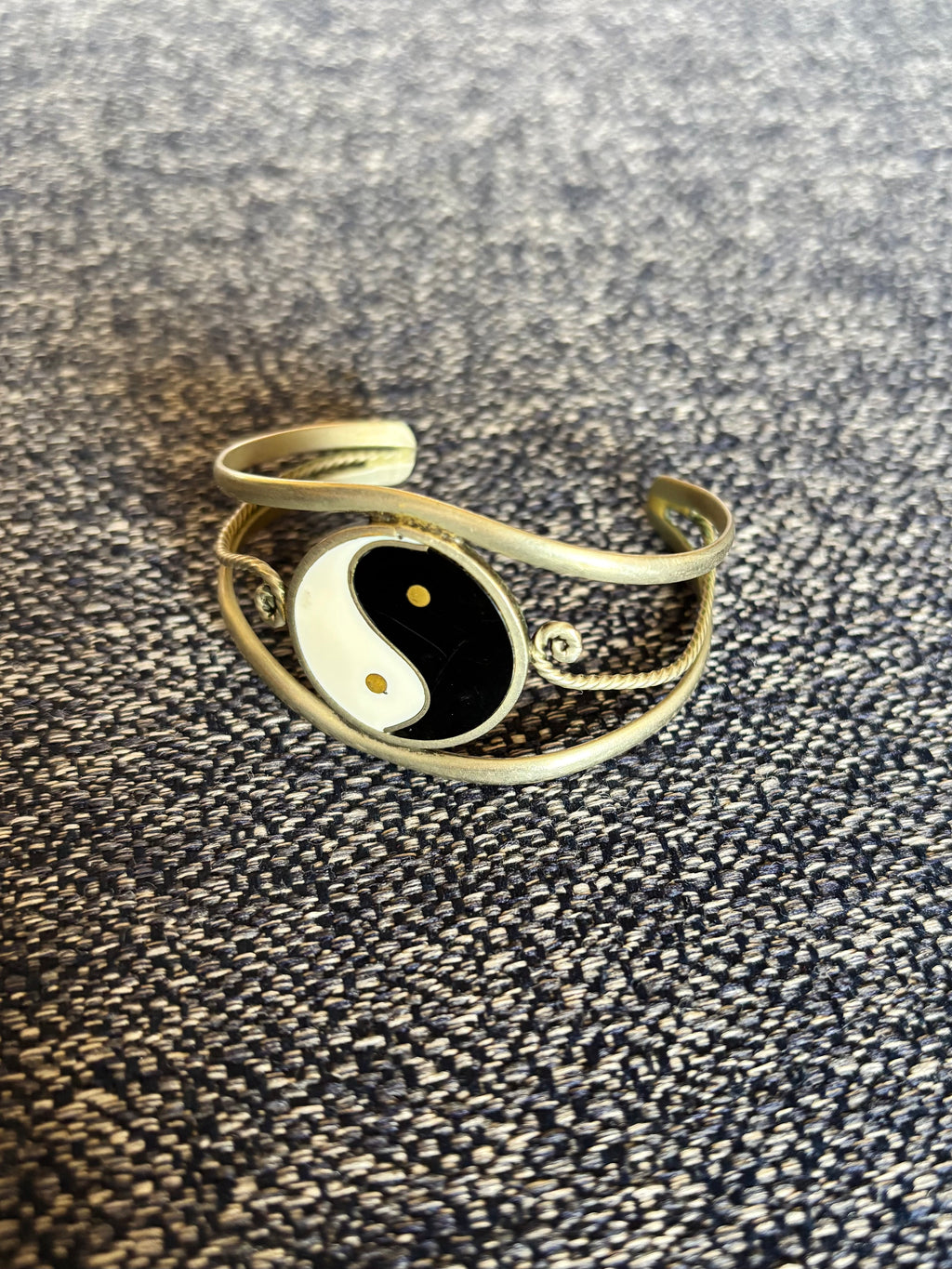 Vintage Yin & Yang Alpaca Silver Cuff
