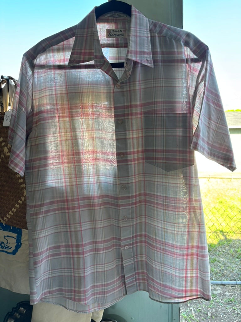 Vintage Lightweight Pastel Plaid Button-up