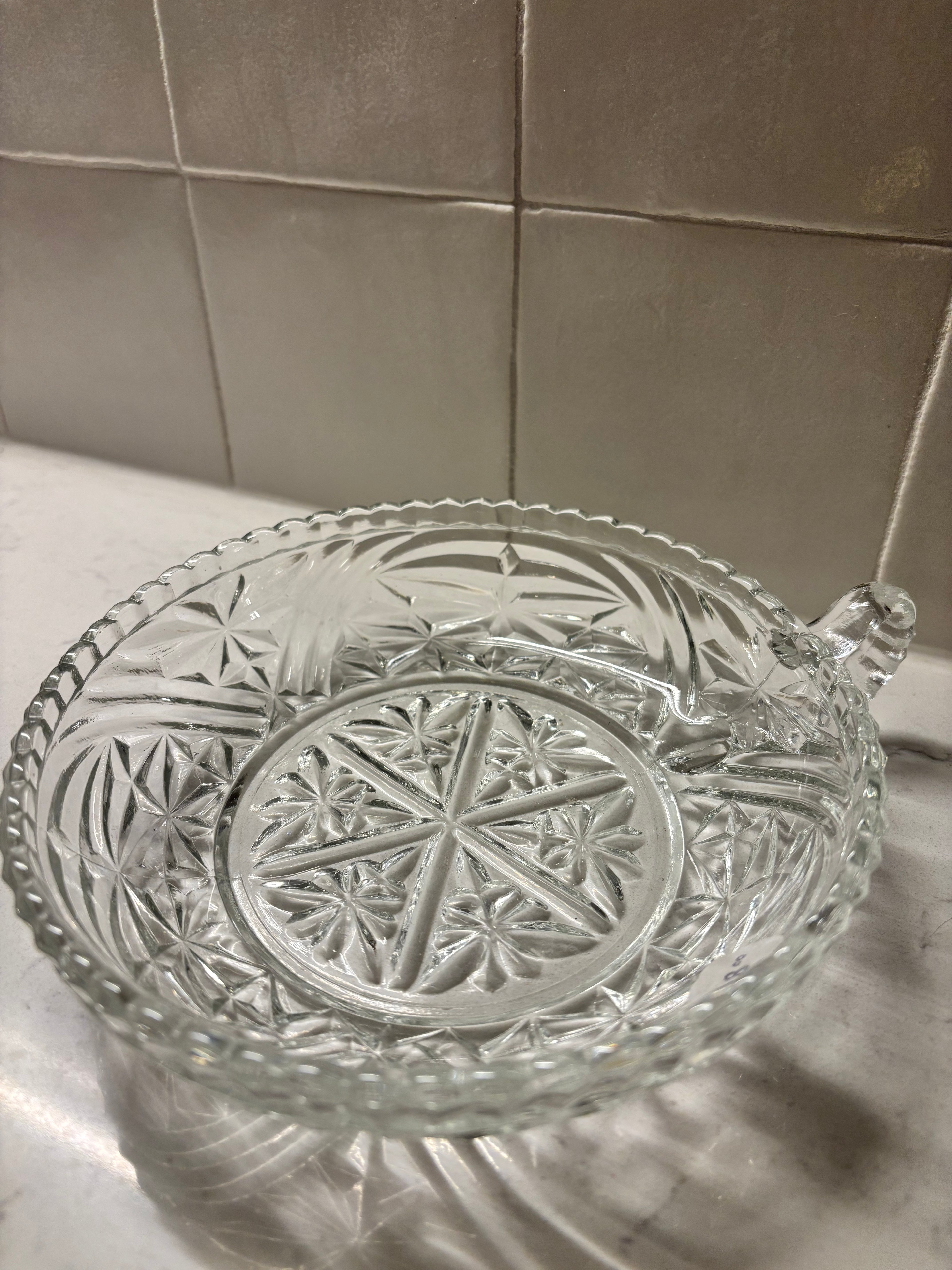 1950s Anchor Hocking Vintage Clear Glass Candy Dish