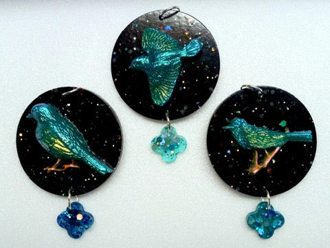 Lovely Hand-made Resin Night Bird Pendant