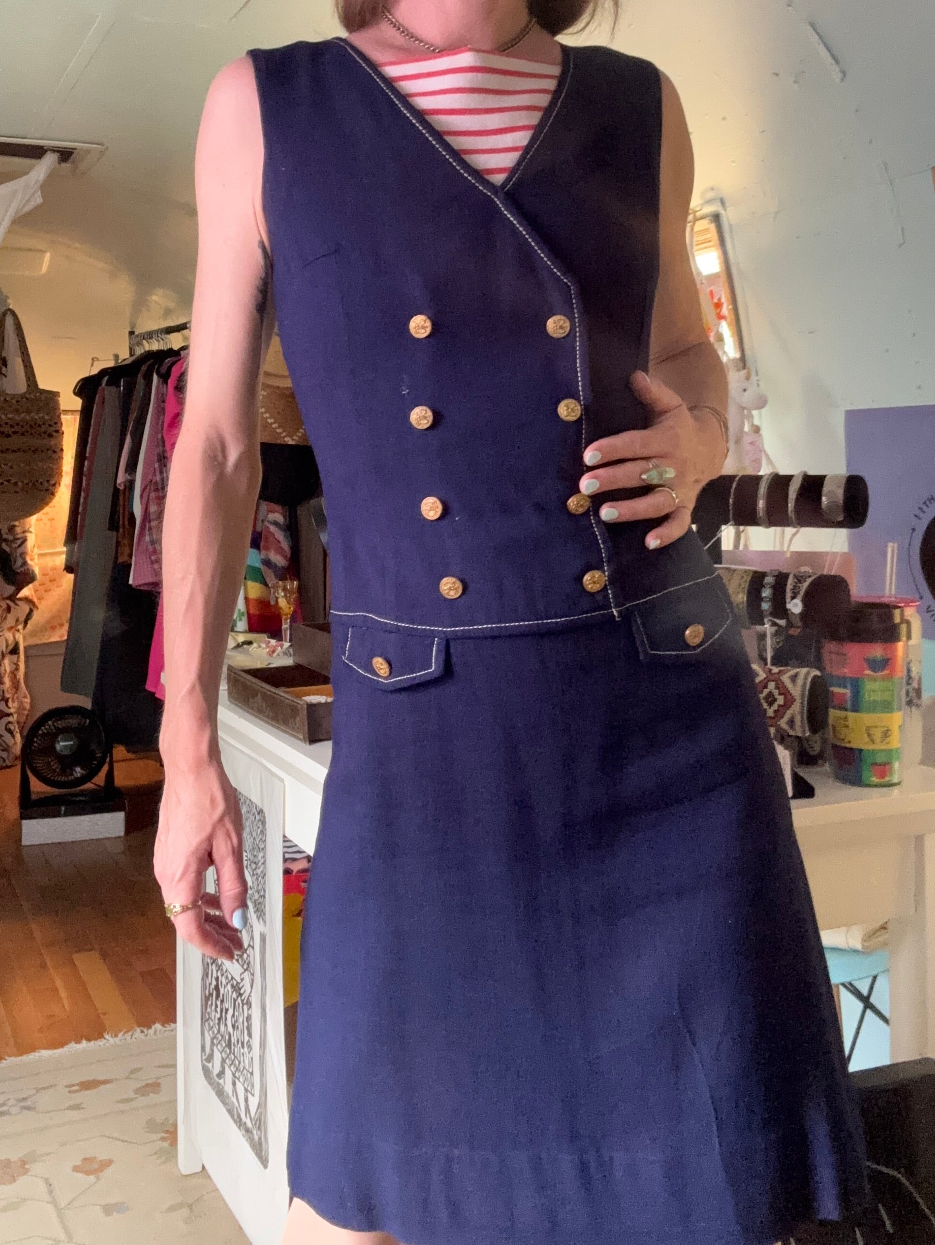 Bobby Brooks Vintage 1950's Patriotic Fitted Dress