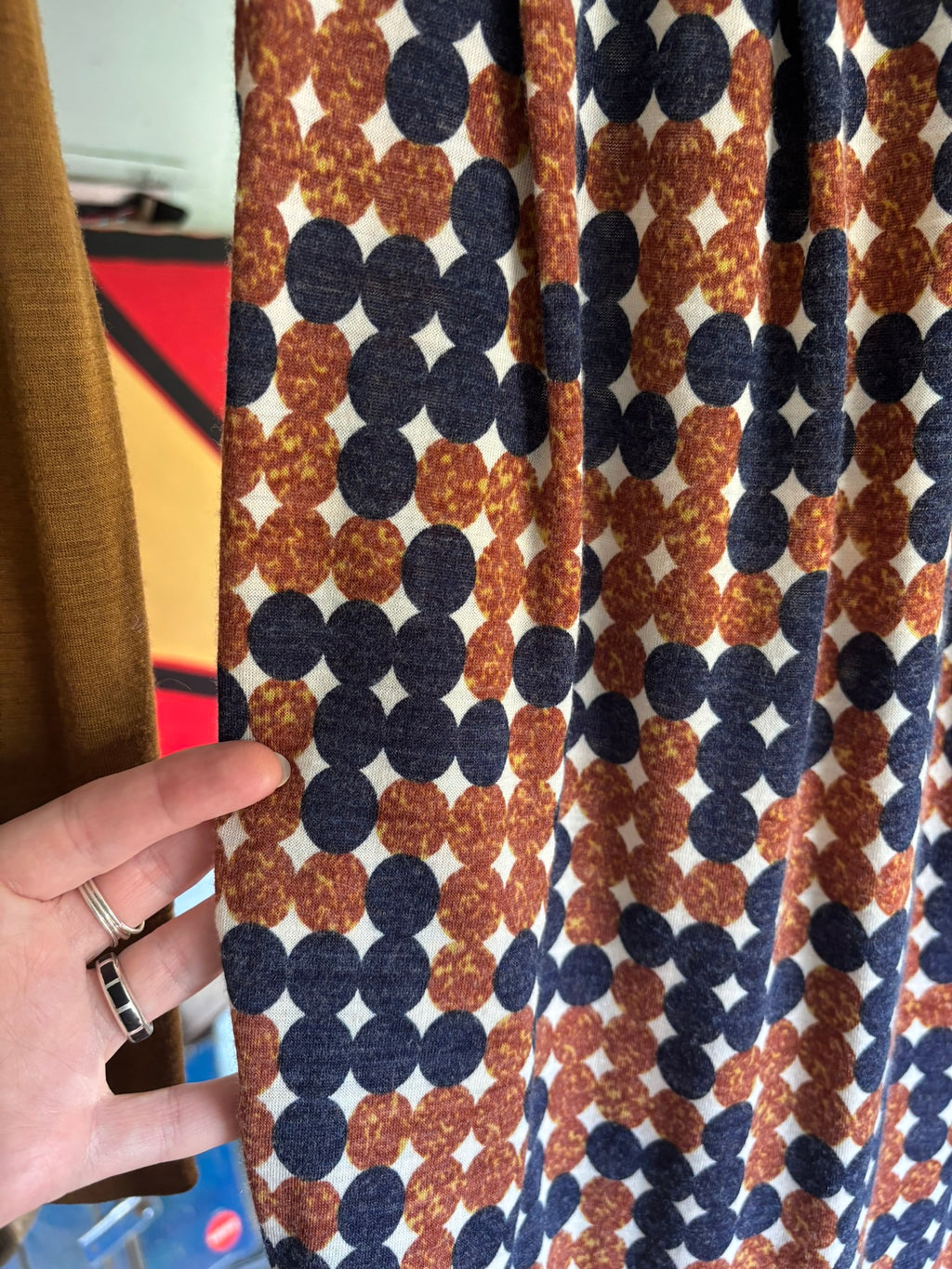 Mod Cowl Neck Dress with Magical Print & Pockets!