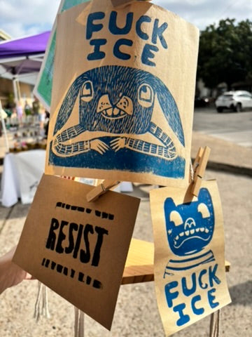 "Fuck ICE" Original Block Print