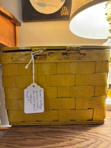 Hand-painted Vintage Yellow Basket