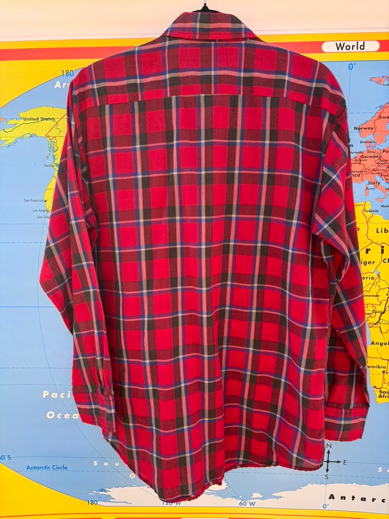 Vintage Red Plaid Button-up