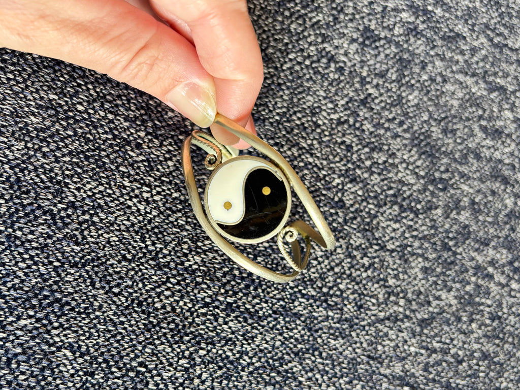 Vintage Yin & Yang Alpaca Silver Cuff