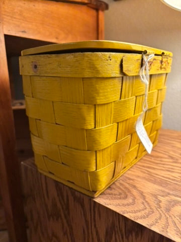 Hand-painted Vintage Yellow Basket
