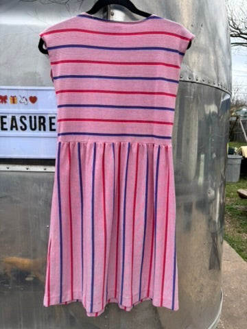 80's Candy-striped Pink and Purple Dress