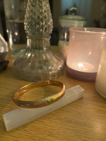 Antique 14K Gold Filled Hinged Bangle Bracelet