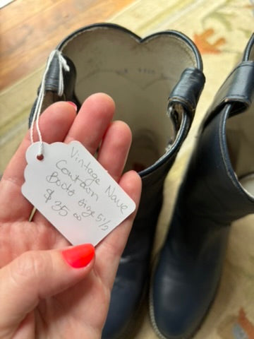 Vintage Navy Blue CowTown Boots