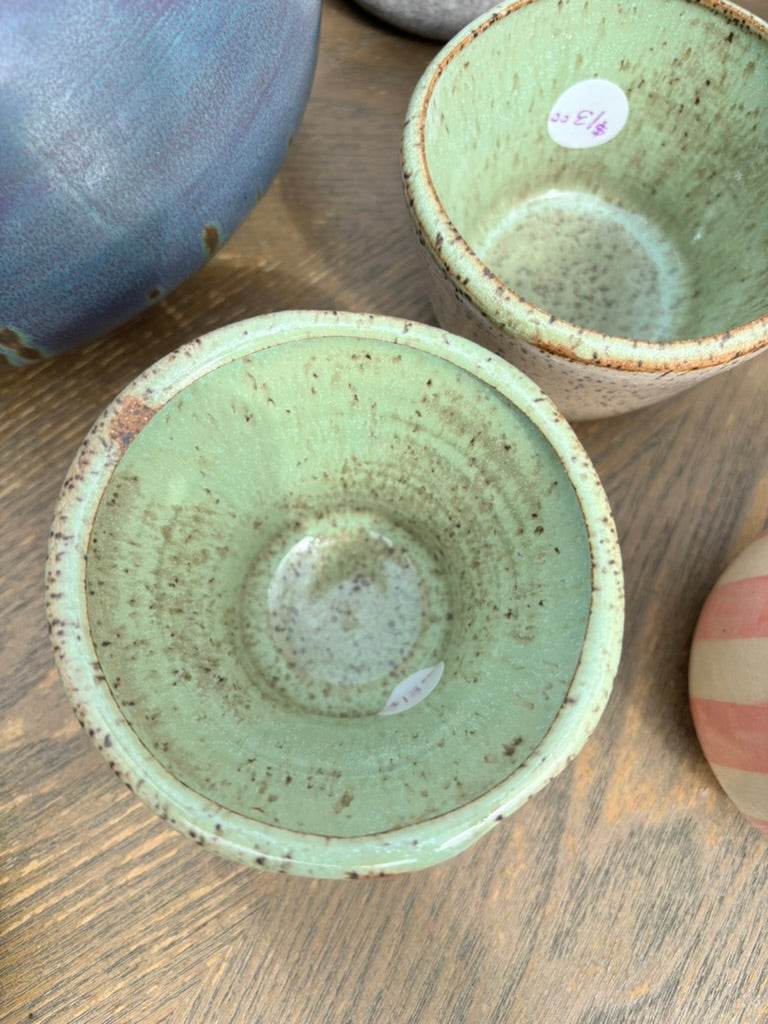 Speckled Sage Greed Glazed Studio Pottery
