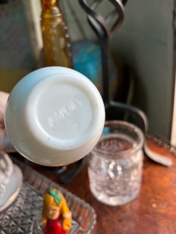 Vintage Avon Milk Glass Bath Oil Decanter