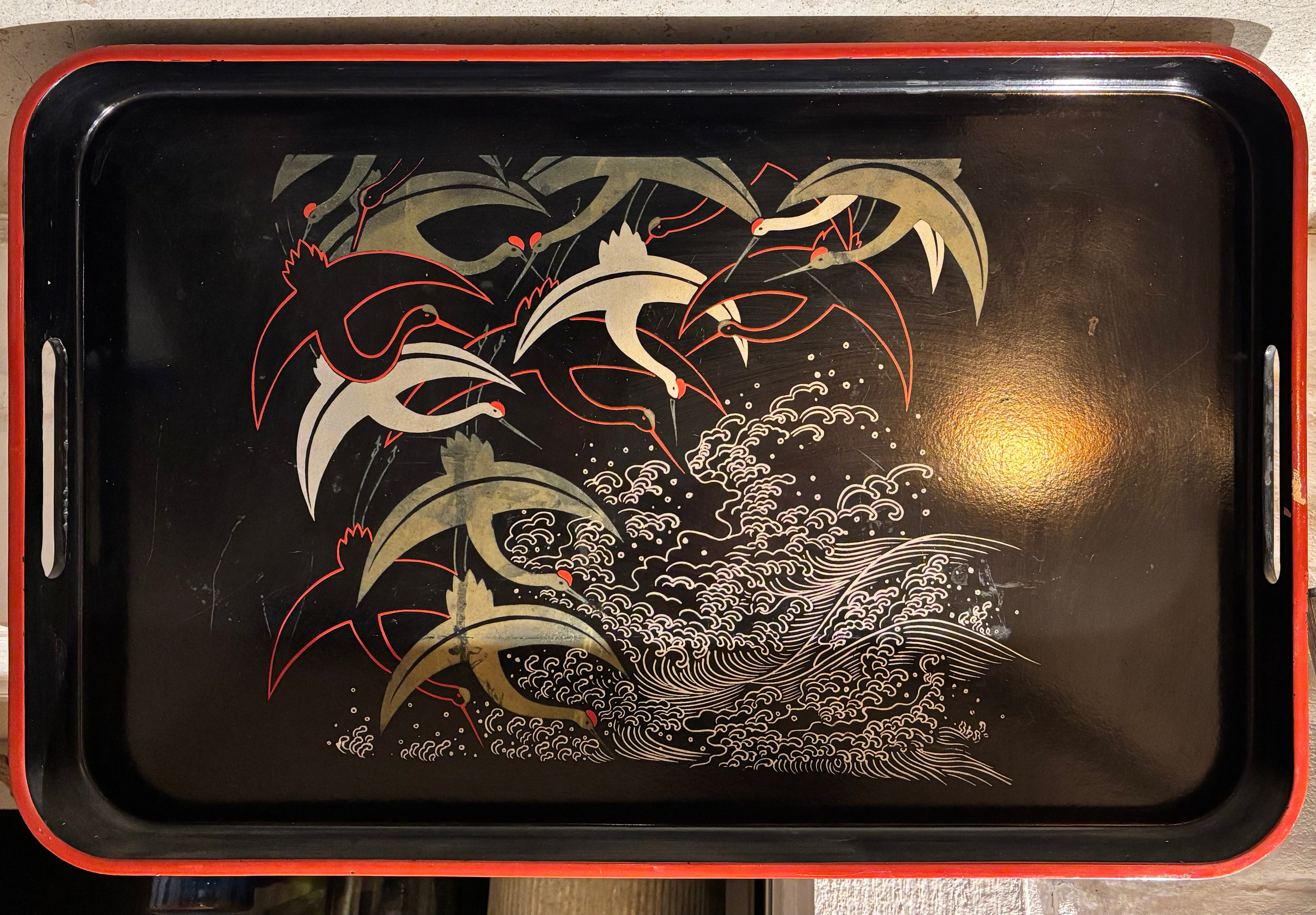 Lovely Vintage Japanese Handcrafted Lacquered Tray