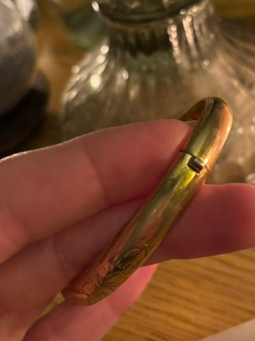 Antique 14K Gold Filled Hinged Bangle Bracelet