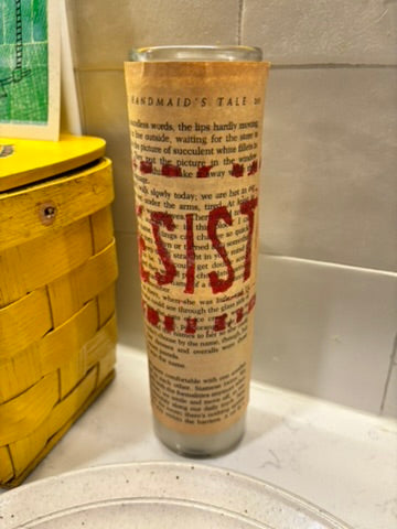 "Resist" Block Print Prayer Candle