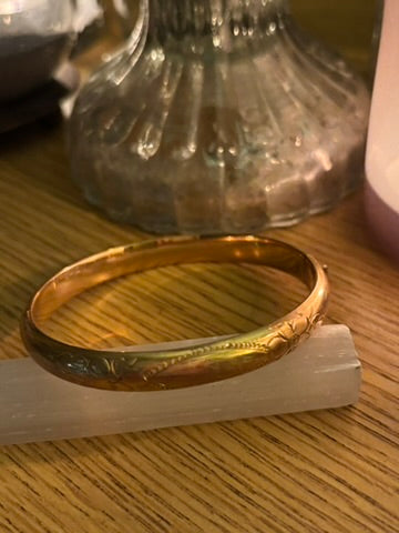 Antique 14K Gold Filled Hinged Bangle Bracelet