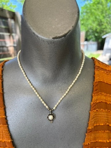 Lovely Vintage Fresh-water Pearl and Sterling Necklace