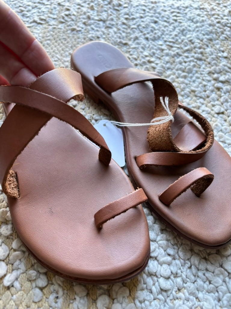 Strappy Cognac Leather Cano Sandals