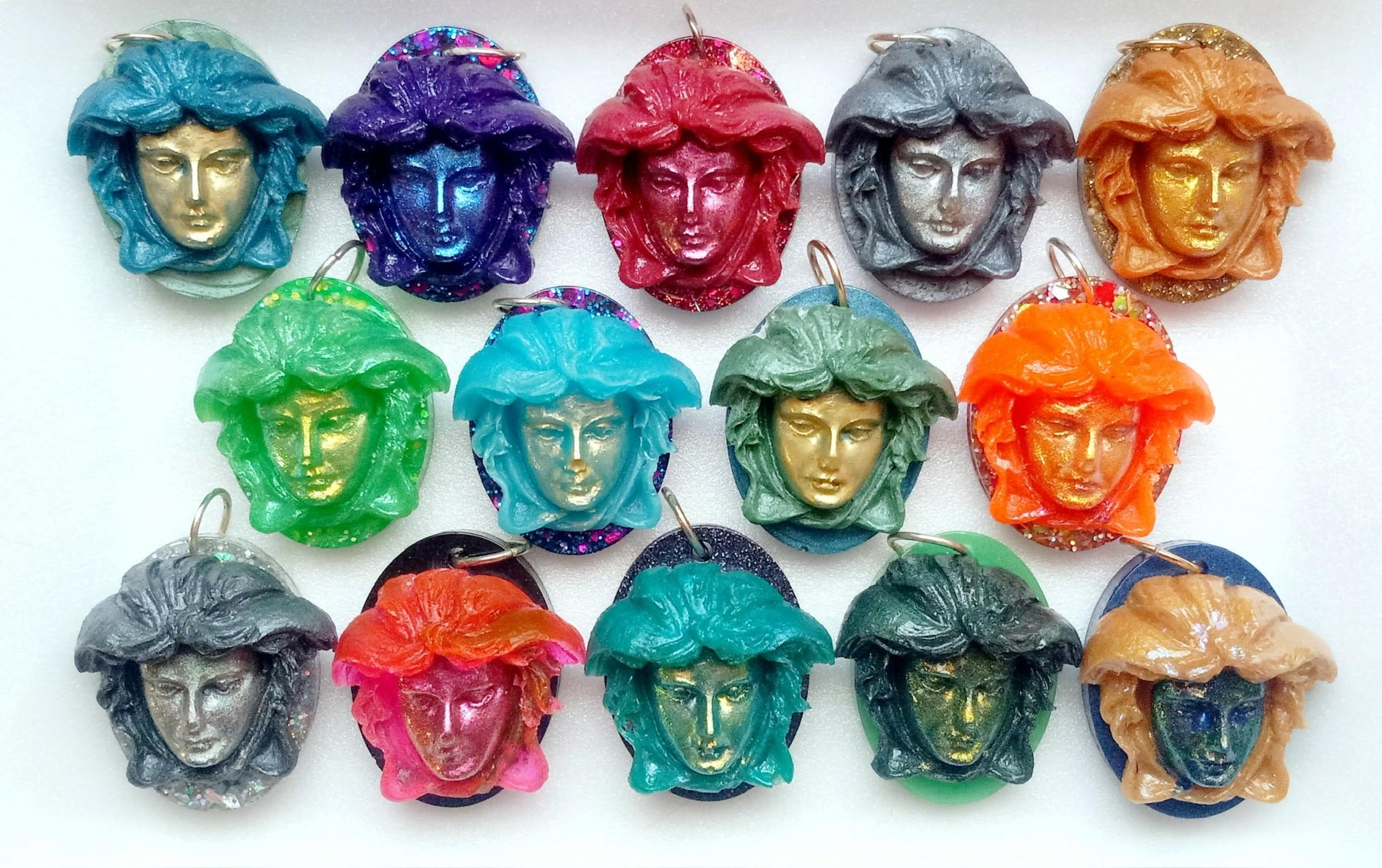 Stunning Hand-made Resin Medusa Pendant