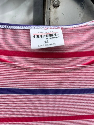 80's Candy-striped Pink and Purple Dress
