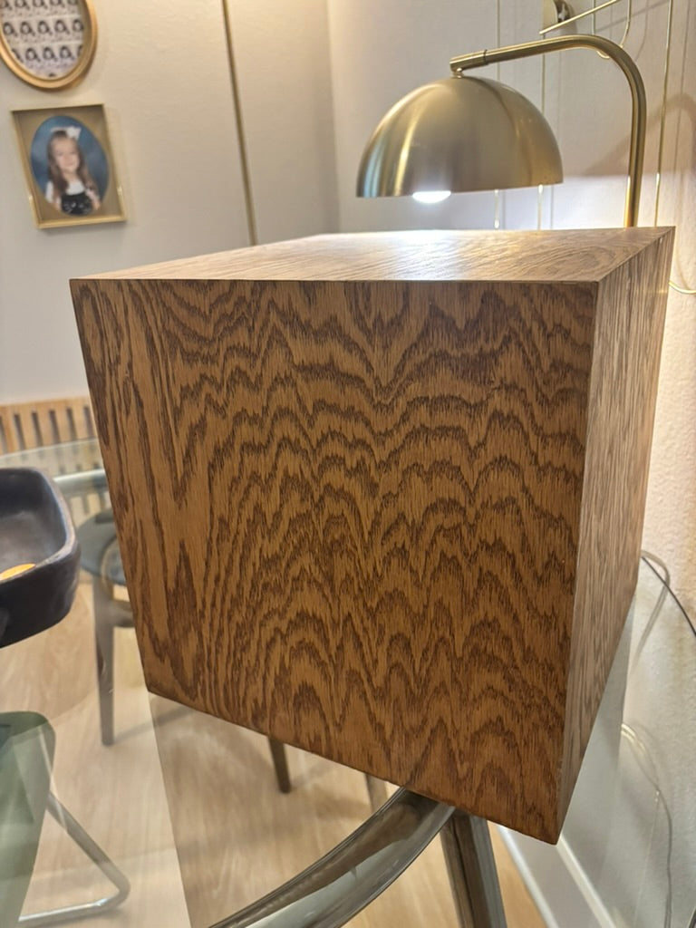Custom Wooden Cube Side Table