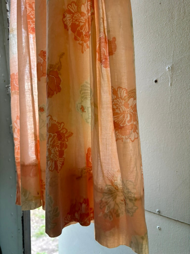 Gorgeous 1950’s Peach Floral Summer Dress