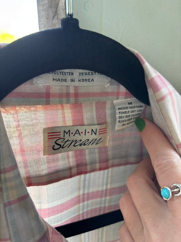 Vintage Lightweight Pastel Plaid Button-up