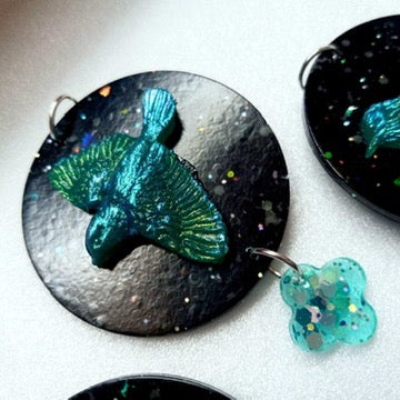Lovely Hand-made Resin Night Bird Pendant