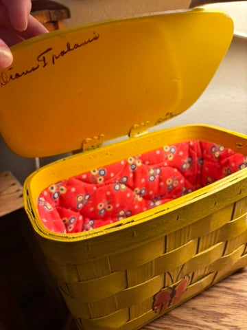 Hand-painted Vintage Yellow Basket