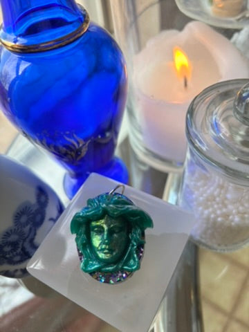 Stunning Hand-made Resin Medusa Pendant