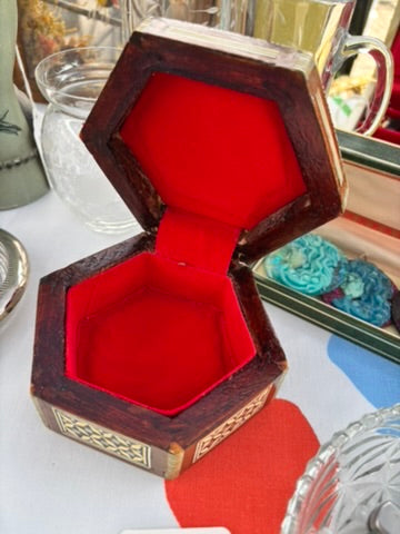 Vintage Egyptian Mosaic Marquetry Jewelry Box
