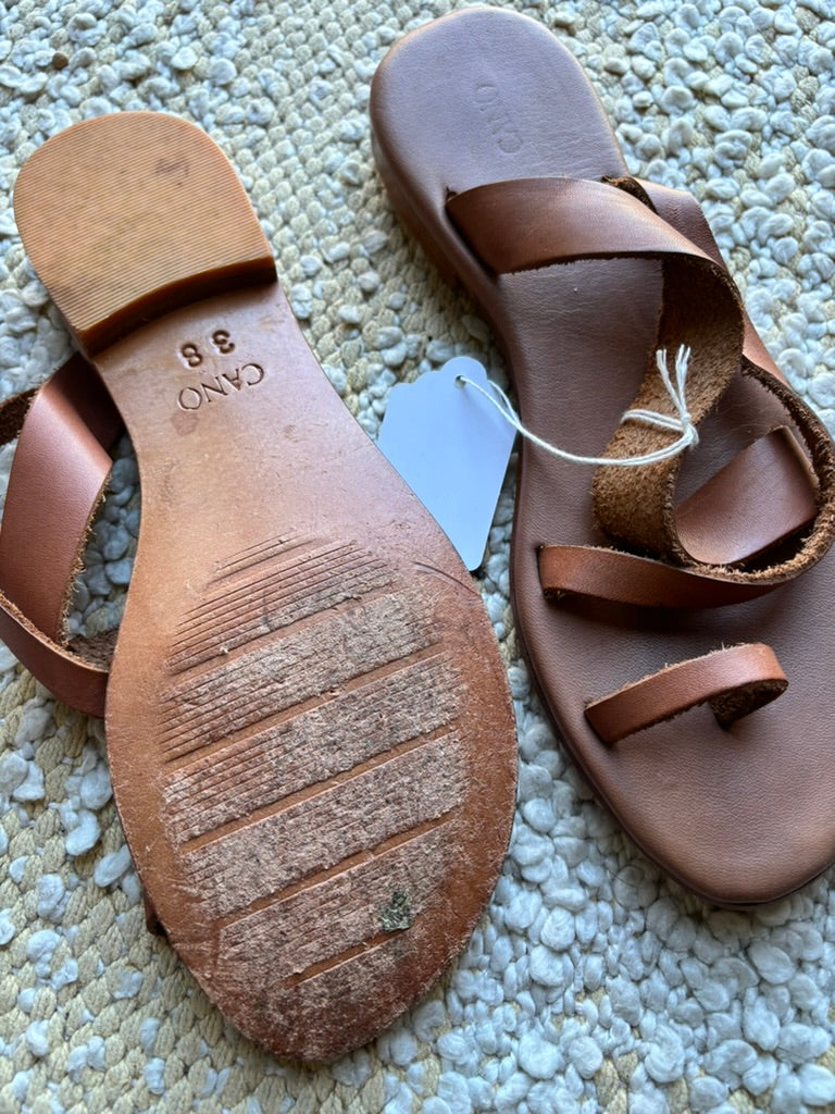 Strappy Cognac Leather Cano Sandals