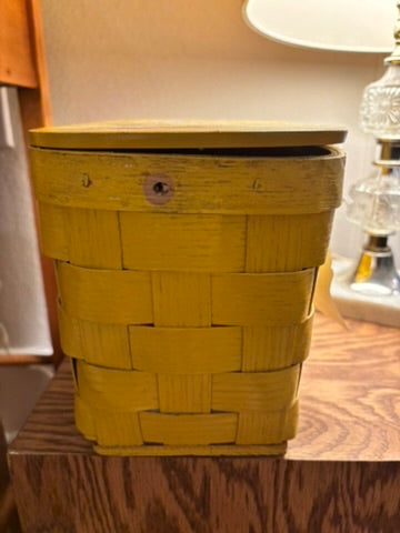Hand-painted Vintage Yellow Basket
