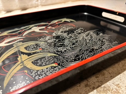 Lovely Vintage Japanese Handcrafted Lacquered Tray